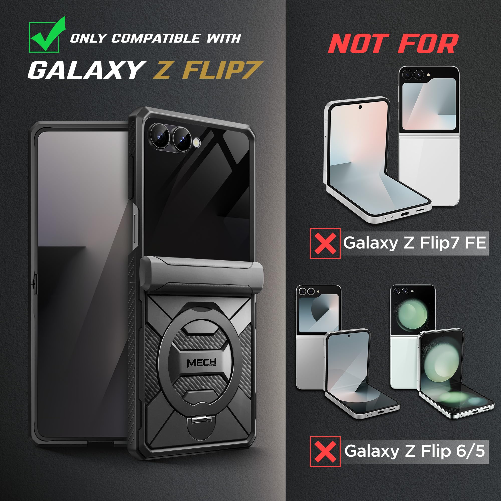 Amazon.com: TONGATE for Z Flip 7 Case with Magnetic Stand
